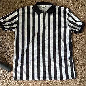 Classic Black and White Polo Shirt with Stripes